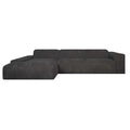 by fonQ Wonder 5-zits Hoekbank met Chaise Longue Links - Rib - Antraciet