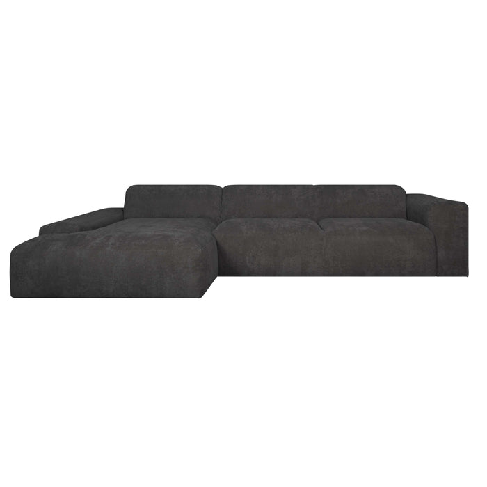 by fonQ Wonder 5-zits Hoekbank met Chaise Longue Links - Rib - Antraciet