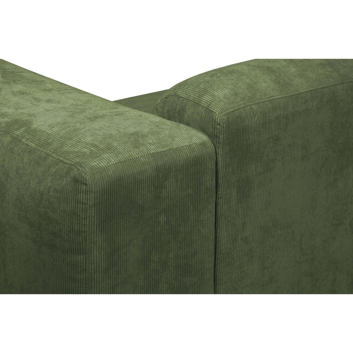 by fonQ Wonder 3-zits Hoekbank met Chaise Longue XL Links - Rib - Mosgroen