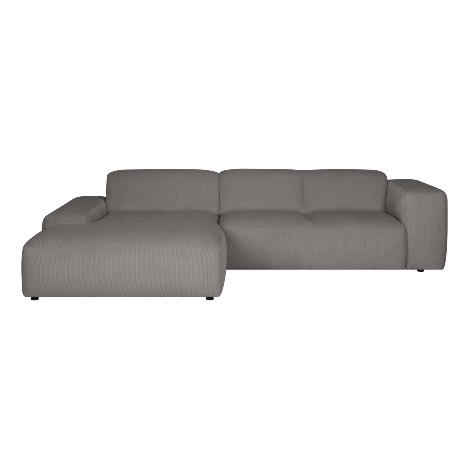 by fonQ Wonder 4-zits Hoekbank met Chaise Longue Links XL - Rib  - Grijs