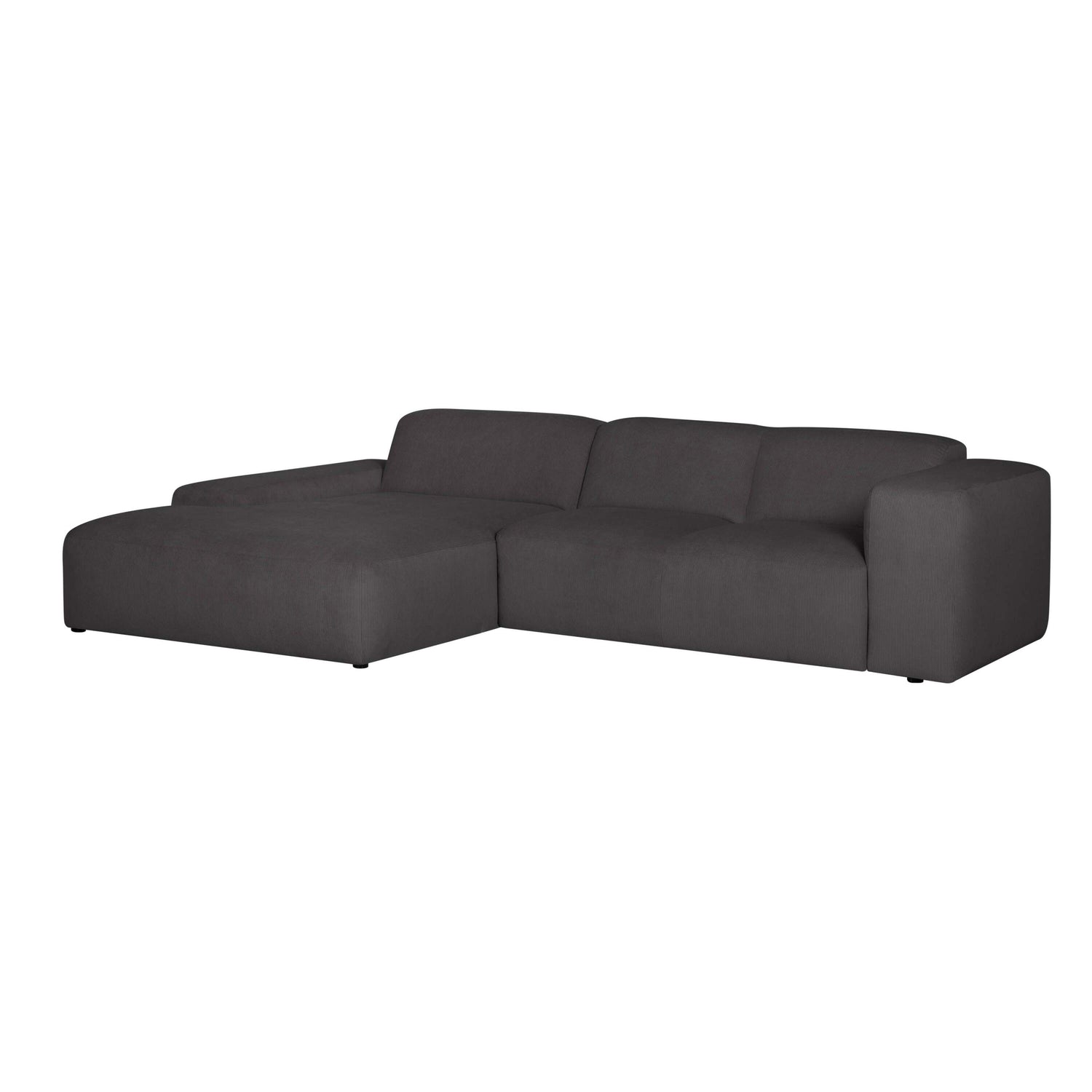 by fonQ Wonder 4-zits Hoekbank met Chaise Longue Links - Rib - Antraciet