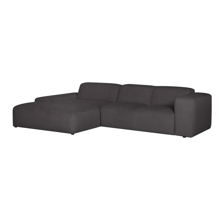 by fonQ Wonder 4-zits Hoekbank met Chaise Longue Links - Rib - Antraciet