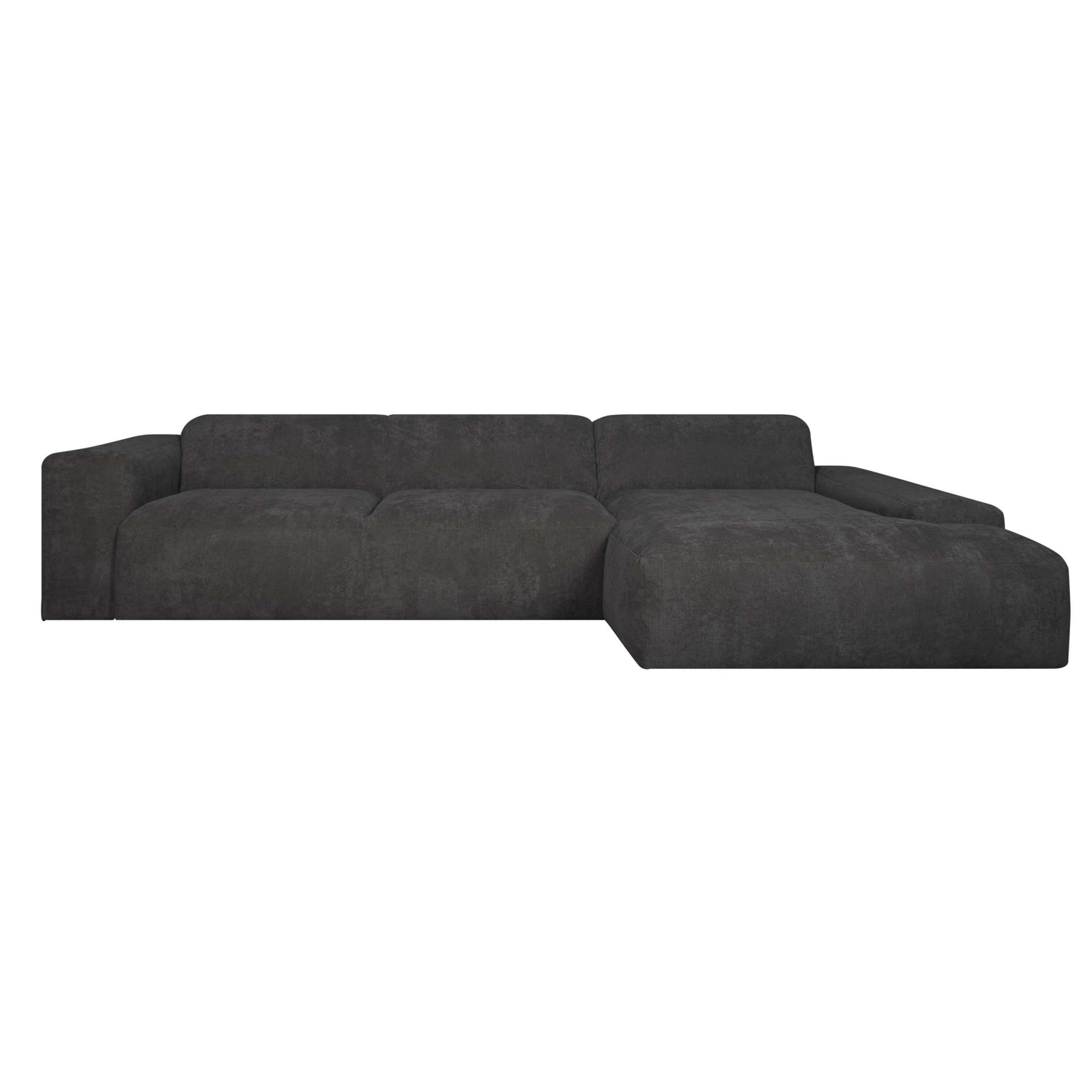 by fonQ Wonder 5-zits Hoekbank met Chaise Longue Rechts - Rib - Antraciet