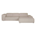 by fonQ Wonder 4-zits Hoekbank met Chaise Longue Rechts XL - Rib - Beige