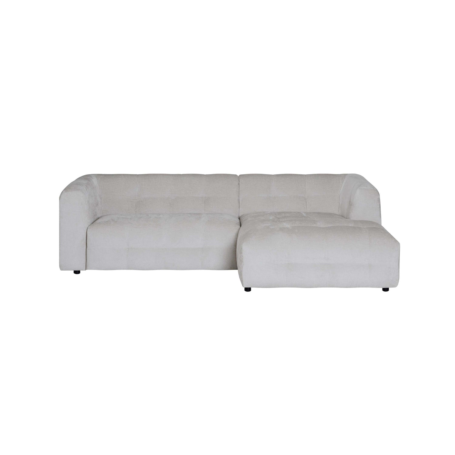 by fonQ Mush Hoekbank met Chaise Longue Rechts - Chenille - Ivoor