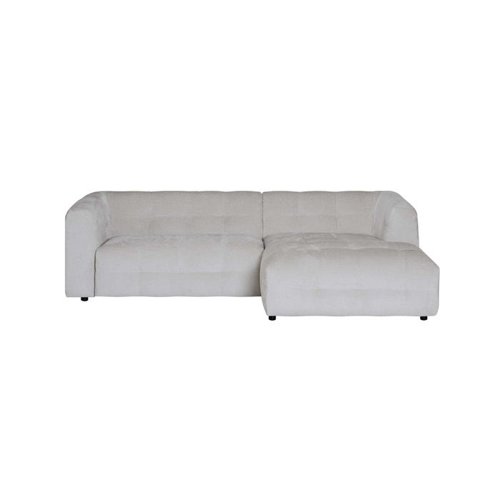 by fonQ Mush Hoekbank met Chaise Longue Rechts - Chenille - Ivoor