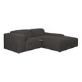 by fonQ Wonder 3-zits Hoekbank met Chaise Longue XL Rechts - Rib - Antraciet
