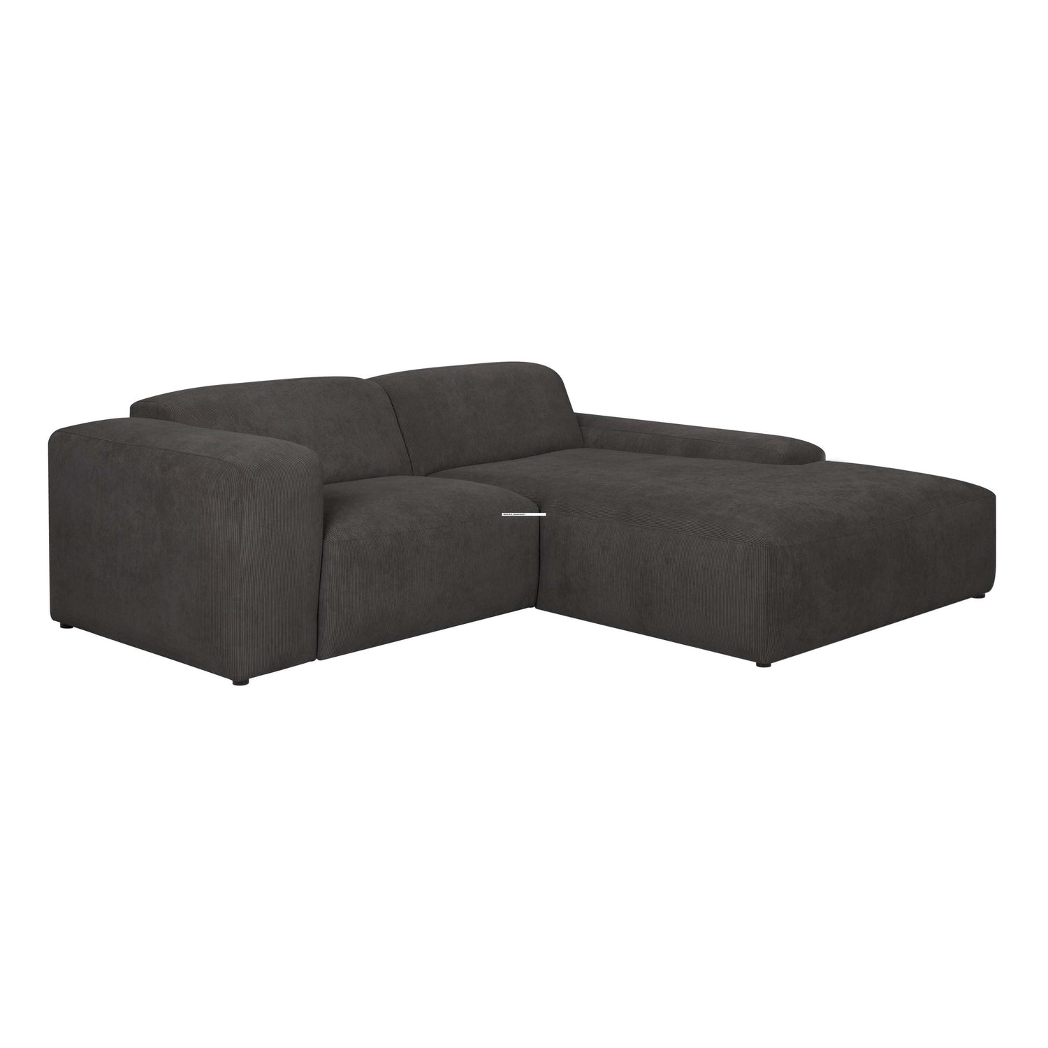 by fonQ Wonder 3-zits Hoekbank met Chaise Longue XL Rechts - Rib - Antraciet
