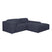 by fonQ Wonder 3-zits Hoekbank met Chaise Longue XL Rechts - Rib - Navy