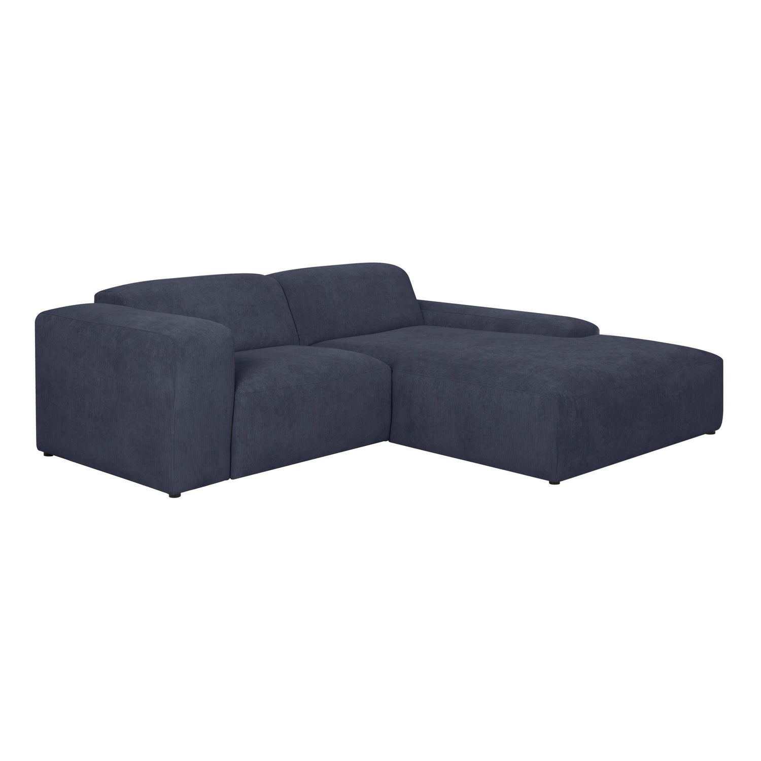 by fonQ Wonder 3-zits Hoekbank met Chaise Longue XL Rechts - Rib - Navy