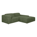 by fonQ Wonder 3-zits Hoekbank met Chaise Longue XL Rechts - Rib - Mosgroen