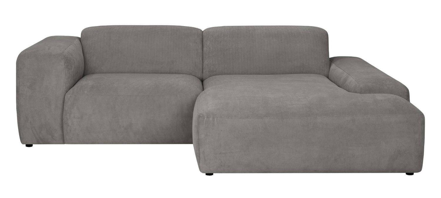 by fonQ Wonder 3-zits Hoekbank met Chaise Longue Rechts - Rib - Grijs