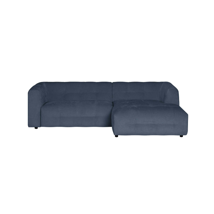 by fonQ Mush Hoekbank met Chaise Longue Rechts - Chenille - Blauw