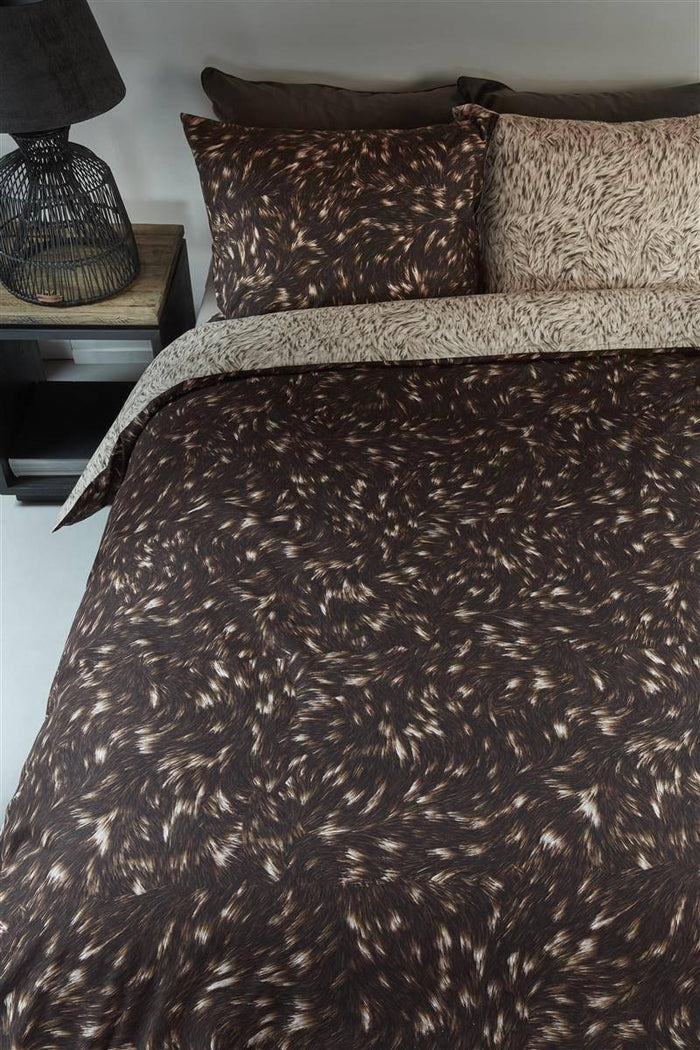 Riviera Maison Fauxy Fur  dekbedovertrek - 260x200|220 - Bruin