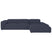 by fonQ Wonder 5-zits Hoekbank met Chaise Longue Rechts - Rib - Navy
