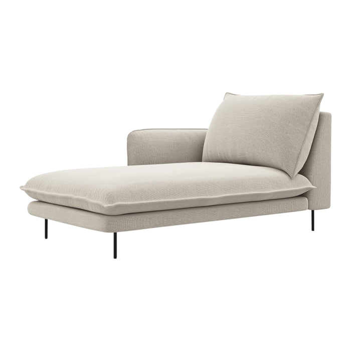 Cosmopolitan Design Vienna Chaise Longue Links - Linnen - Lichtbeige