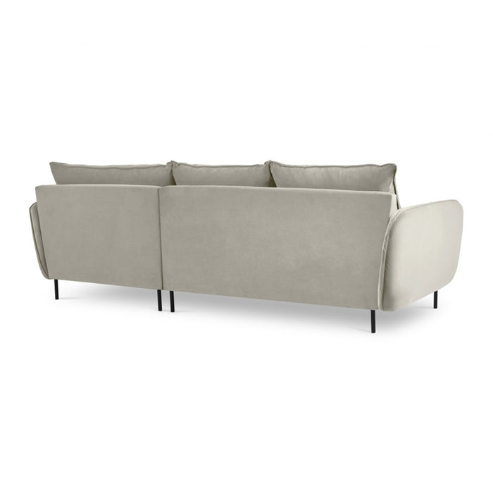 Cosmopolitan Design Vienna Hoekbank met Chaise Longue Rechts - Velvet - Beige