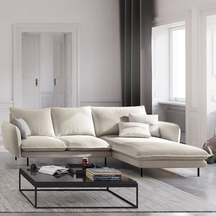 Cosmopolitan Design Vienna Hoekbank met Chaise Longue Rechts - Linnen - Lichtbeige