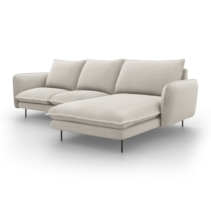 Cosmopolitan Design Vienna Hoekbank met Chaise Longue Rechts - Linnen - Lichtbeige