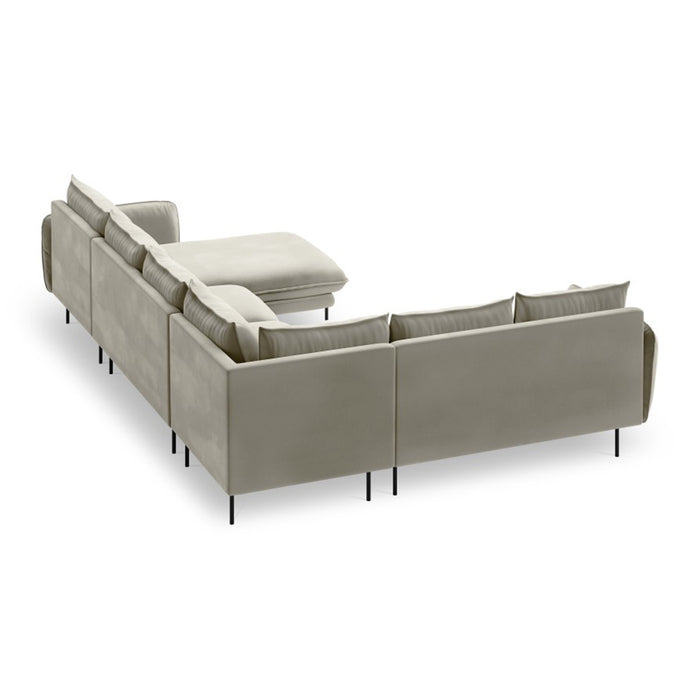 Cosmopolitan Design Vienna U-bank met Hoek Links - Velvet - Beige