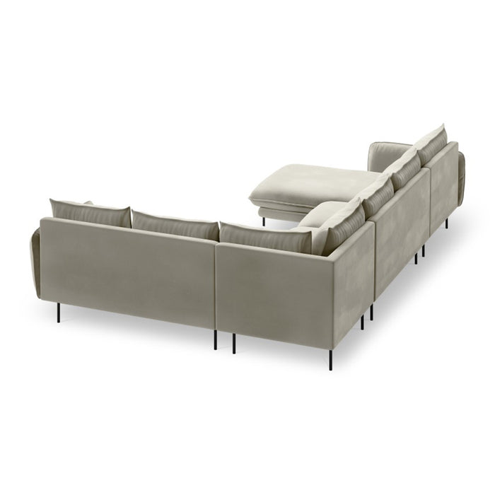 Cosmopolitan Design Vienna U-bank met Hoek Rechts - Velvet - Beige