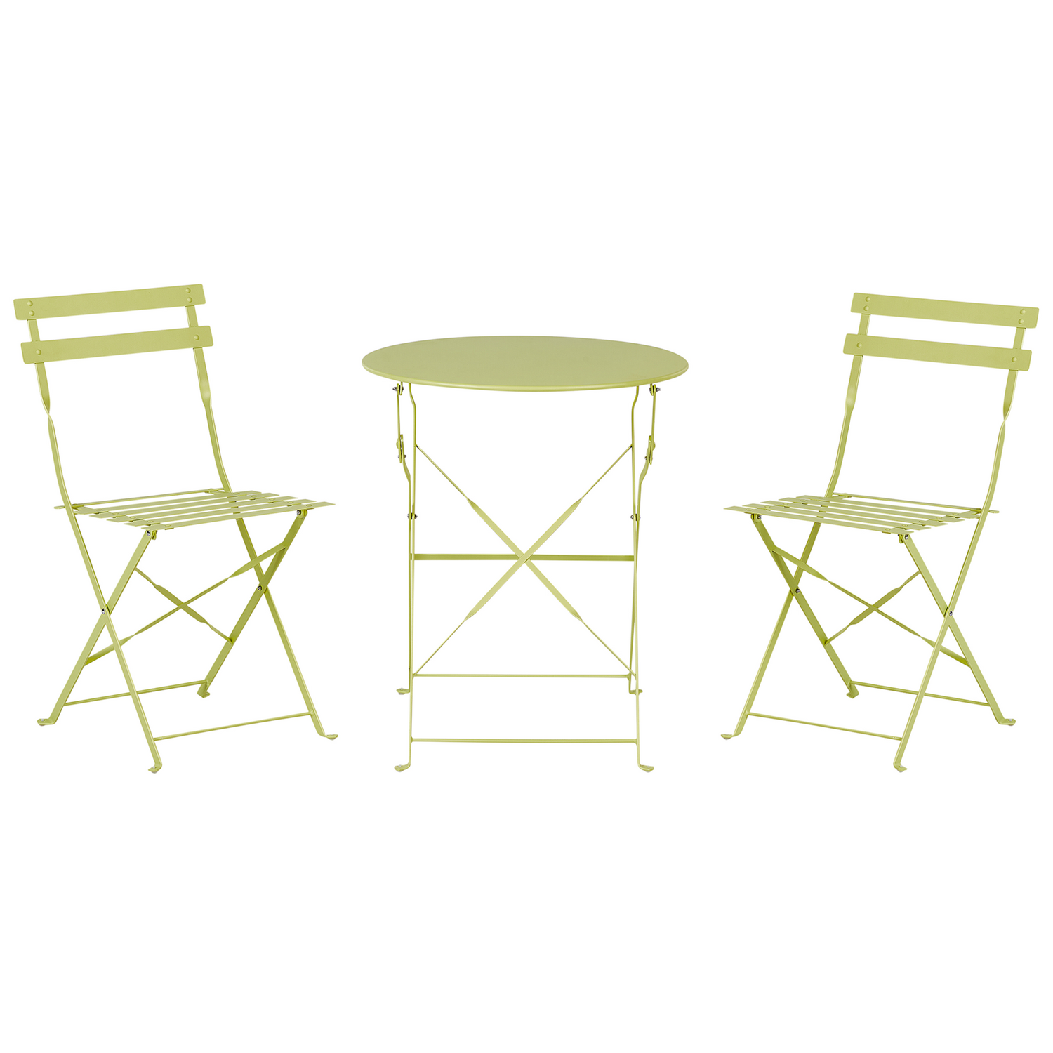 Beliani - FIORI - Bistroset voor 2 - Groen|Geel - Staal