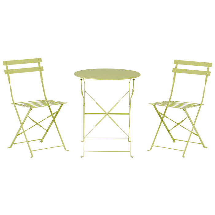 Beliani - FIORI - Bistroset voor 2 - Groen|Geel - Staal