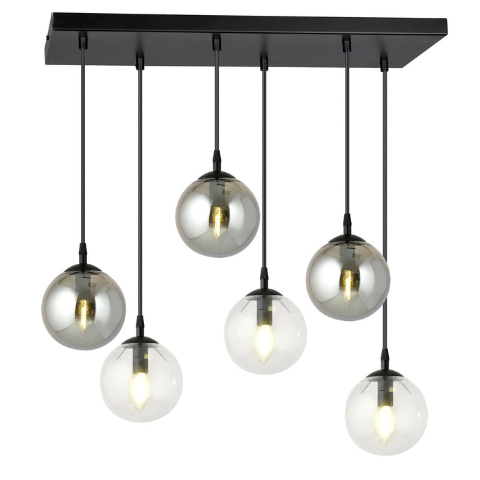 NADUVI Collection Glazen hanglamp eetkamer Cosmo 6-lichts