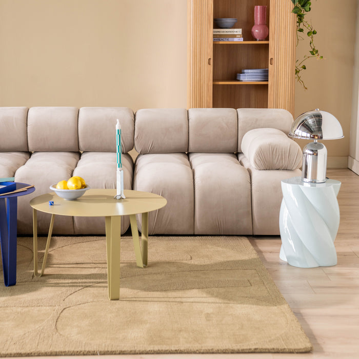 &k amsterdam x fonQ Pillar Marshmallow Bijzettafel H 40 cm - Lichtblauw