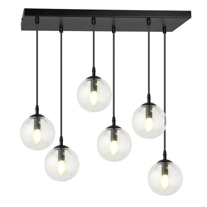 NADUVI Collection Glazen hanglamp eetkamer Cosmo 6-lichts