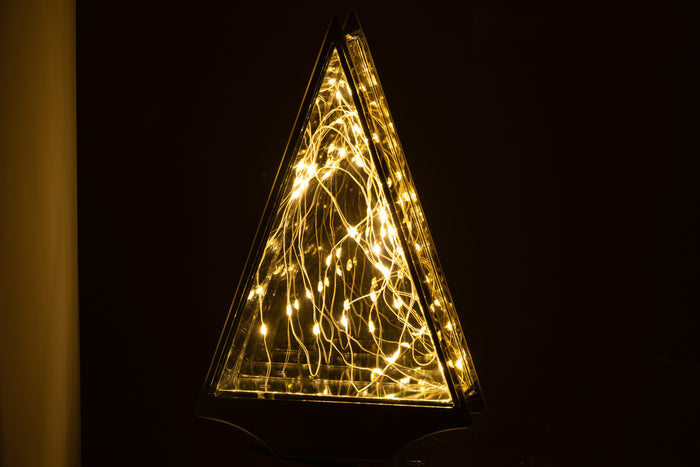 J-Line Kerstdecoratie - glas - goud LED lichtjes