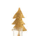 J-Line Kaarshouder kerstboom - theelichthouder - kunststof - goud