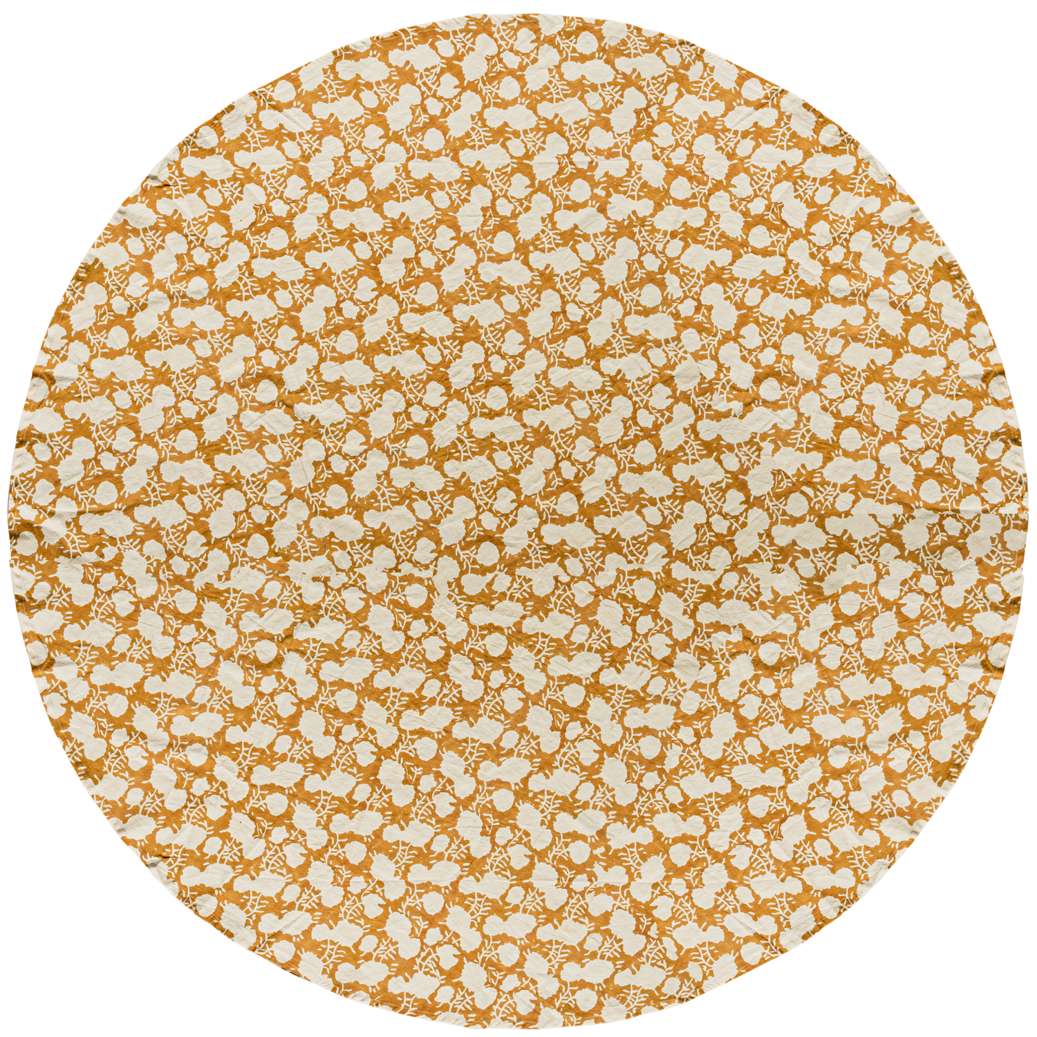 WOOOD Foliage Rond Tafelkleed - Katoen - Bruin - Ø 180x1