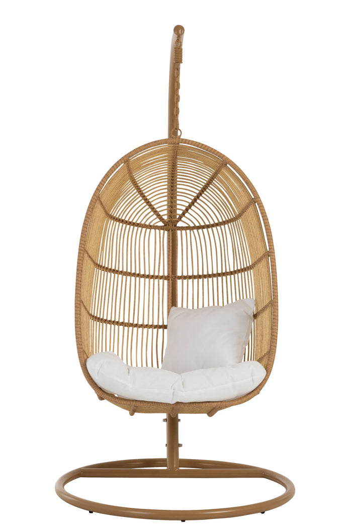 J-Line hangstoel Ovaal - staal - naturel