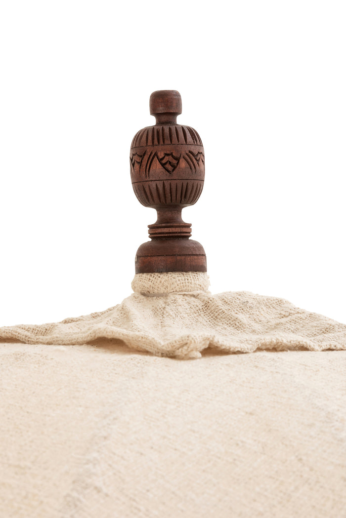 J-Line parasol Kwastjes|Schelpen - hout - beige|donkerbruin - L