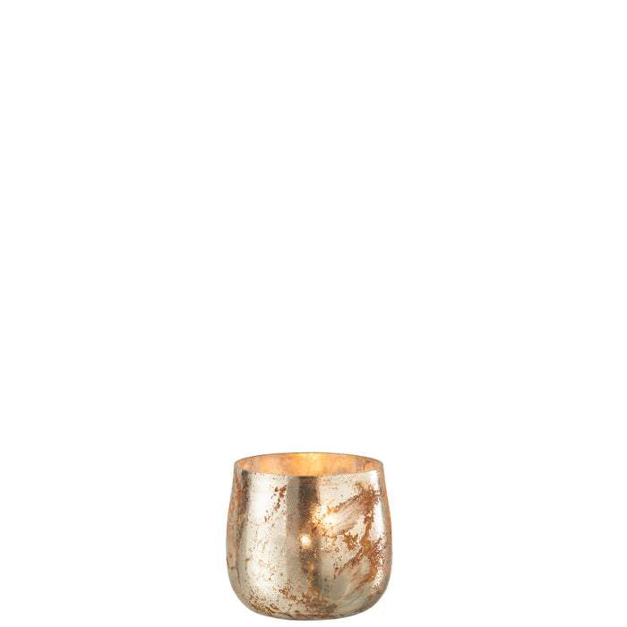 J-Line kaarshouder - glas -  bruin|goud - small - 4 stuks
