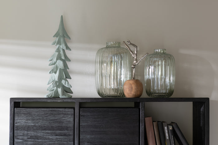 J-Line vaas Strepen - glas - groen - medium