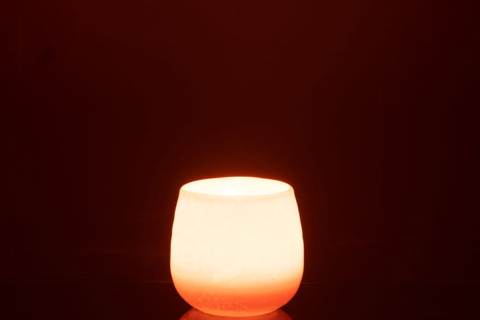 J-Line vaas Juliette - glas - oranje|roze - small - Ø 11 cm