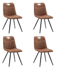 Furnihaus Eetkamerstoel Leon Microvezel Cognac Set van 4