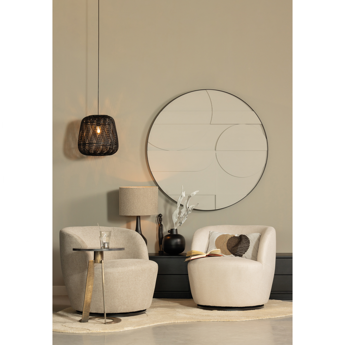 WOOOD Foss Tafellampvoet - Aluminium - Zwart|Bruin - 48x15x15