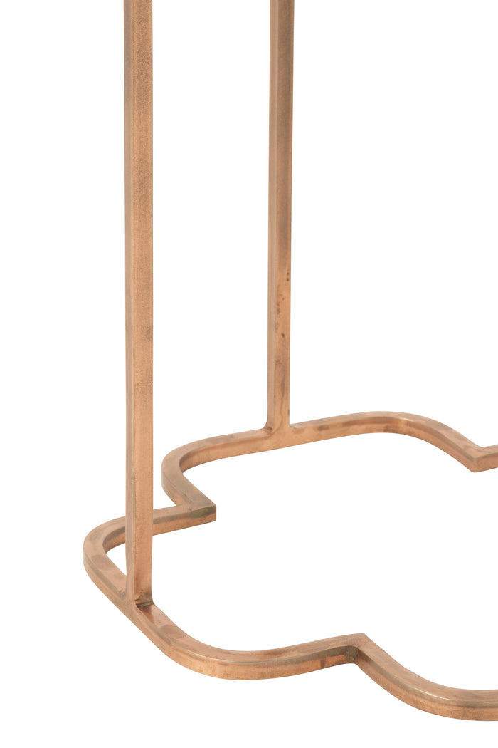 J-Line bijzettafel Ones - metaal - koper - 2 stuks