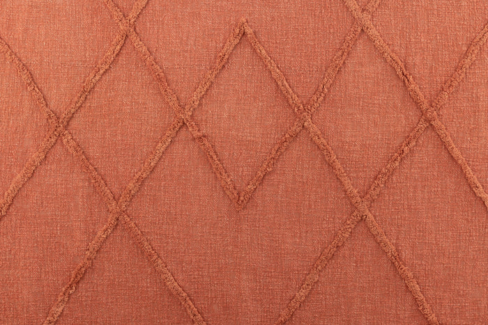 J-Line plaid Kwastjes - katoen - terracotta - 190 x 56 cm