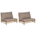 Beliani - TODI - Fauteuil set van 2 - Lichthout|Taupe - Bamboe