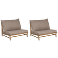 Beliani - TODI - Fauteuil set van 2 - Lichthout|Taupe - Bamboe