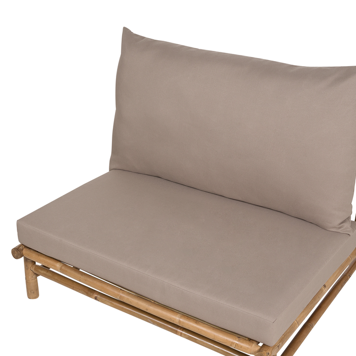 Beliani - TODI - Fauteuil set van 2 - Lichthout|Taupe - Bamboe