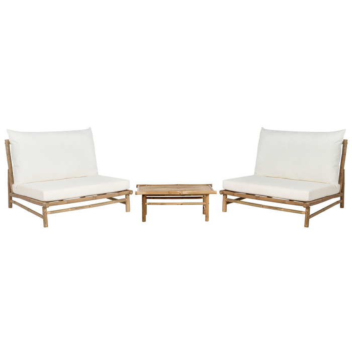 Beliani - TODI - Loungeset voor 2 - Lichthout|Wit - Bamboe