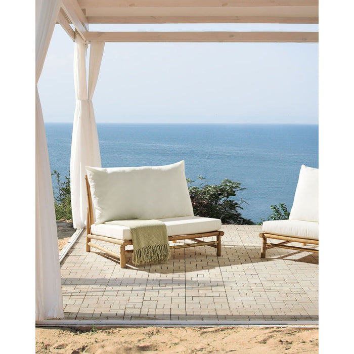 Beliani - TODI - Fauteuil set van 2 - Lichthout|Wit - Bamboe