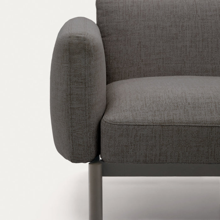 Kave Home - Sorells modulaire buitenfauteuil met grijze bekleding en
