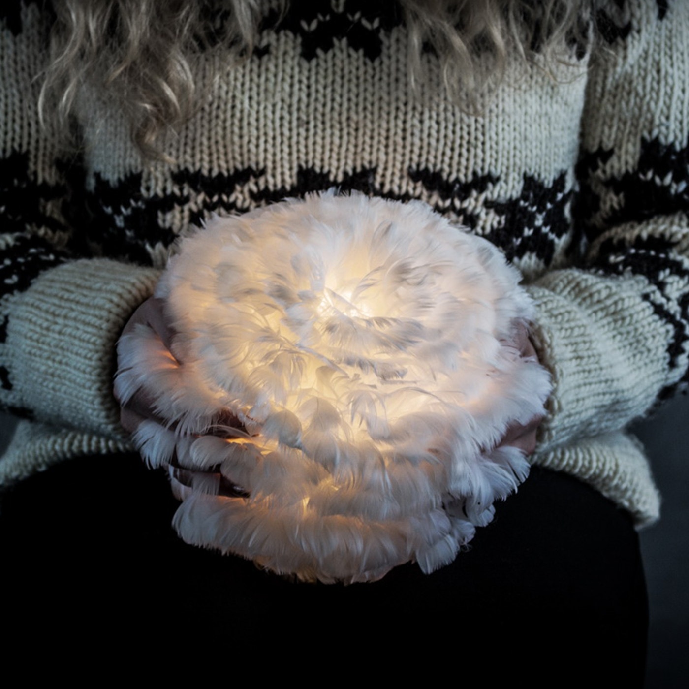 Umage Eos Micro hanglamp light grey - met koordset wit - Ø 22 cm