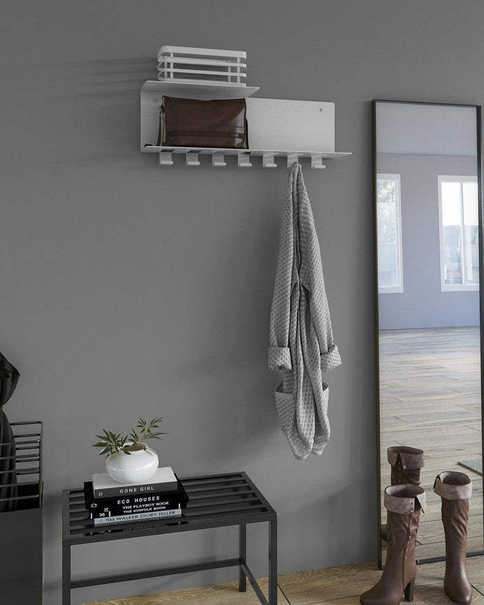 Gorillz Plenck - Wandkapstok met Hoedenplank - Kapstok - Wit